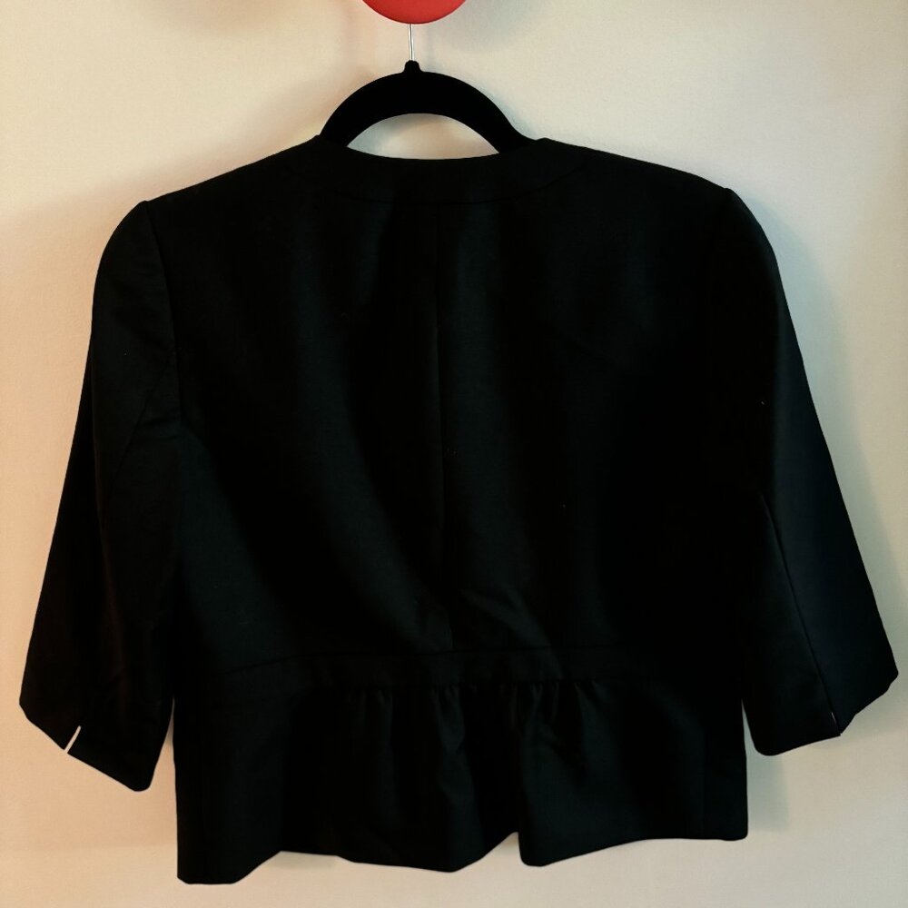J. Crew black wool peplum blazer -- timeless cut! Size 6